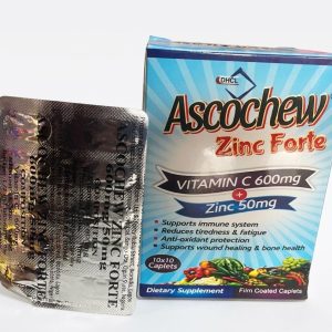 ASCOCHEW ZINC FORTE VITAMIN C 600MG+ZINC 50MG X SAT